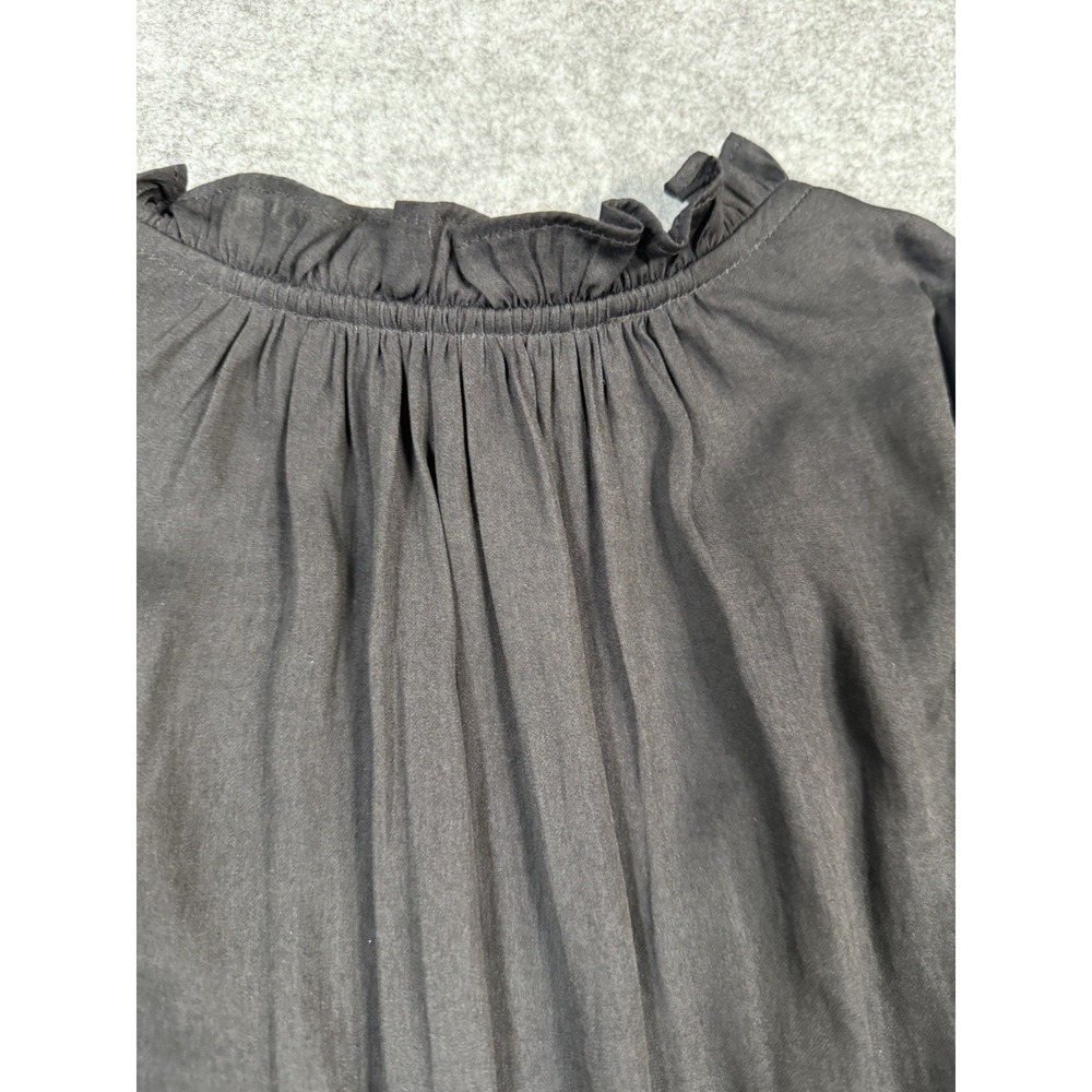 White House Black Market Women's Small Black Ruffle Peplum Sleeveless Blouse - Picture 7 of 9